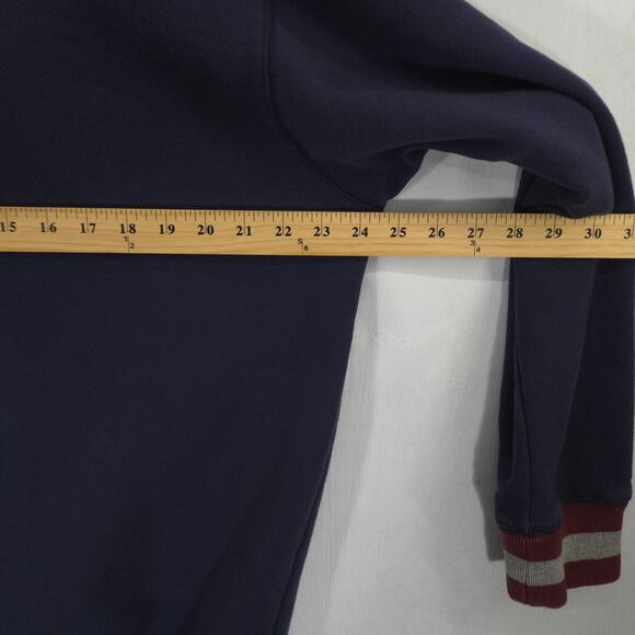 Rawlings Sweatshirt Mens Large Navy Baseball Patch Long Sleeve 1/4 Zip Pullover - Picture 8 of 14